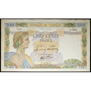 500 francs type La Paix 6-4-1944.