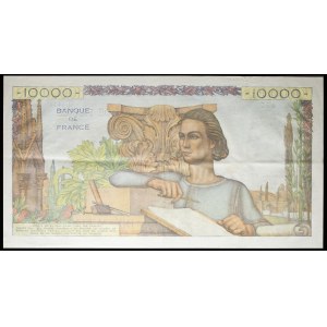 10,000 francs Génie français type with special number 4444 2-4-1953.