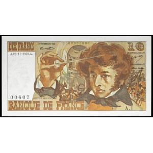 10 francs type Hector Berlioz with small number 23-11-1972.