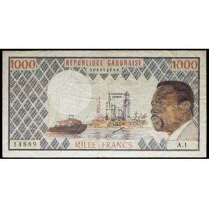 1000 francs with portrait of President Ali Bongo Ondimba ND (1974).