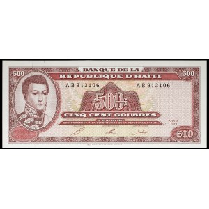 500 gourdes avec le portrait d’Alexandre Pétion 1993.