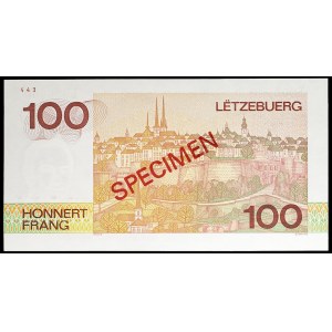 100 francs with portrait of Grand Duke Jean (SPÉCIMEN) 1993.