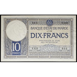 10 francs, modified type 1-7-1928.