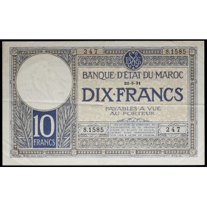 10 francs, modified type 20-5-1931.
