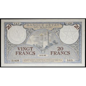 20 francs, modified type 9-11-1942.