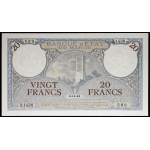 20 francs, modified type 9-11-1942.
