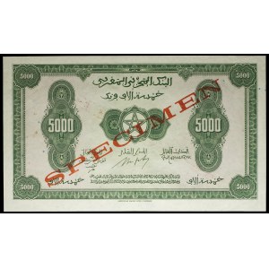 5000 francs, impression US (SPÉCIMEN) 1943.