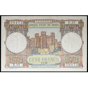 100 francs, modified type (small format) 9-1-1950.