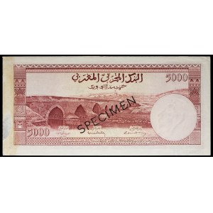 Épreuve de 5000 francs type “Bab el-Mansour” non adoptée (SPÉCIMEN) ND (1951).