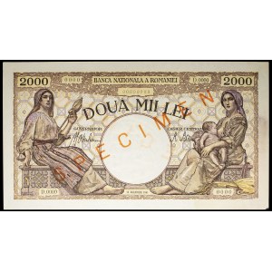 2000 lei (SPÉCIMEN) 18 novembre 1941.