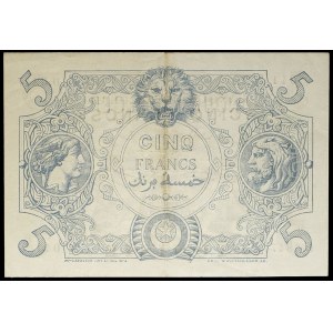 5 francs type bleu - Banque de l'Algérie June 9, 1925.