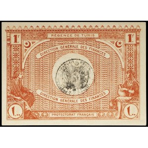 1 franc type Régence de Tunis, eighth issue January 25, 1921.