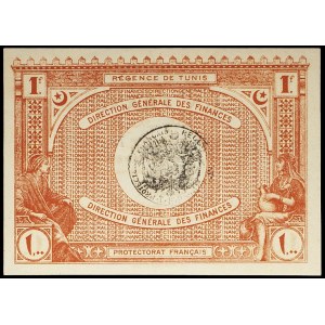1 franc type Régence de Tunis, eighth issue January 25, 1921.
