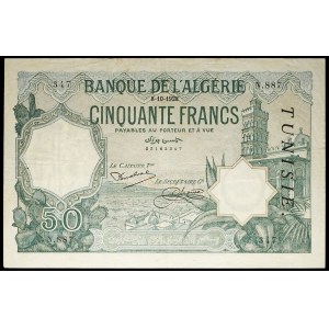 50 francs type vert - Banque de l'Algérie 8-10-1928.
