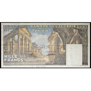 1000 francs type temple romain - Banque de l'Algérie et de la Tunisie 10-10-1950.