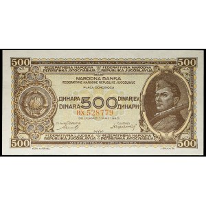 500 dinara with portrait of Milivoje Rodić May 1, 1946.
