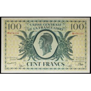 100 francs type Marianne dit Edmond Dulac - Caisse centrale de la France libre December 2, 1941 (March 20, 1944).