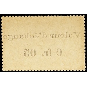 0,05 franku přetisk na 5 centimové poštovní známce - Pobřeží slonoviny ND (1920).