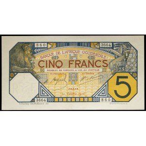 5 francs - Dakar October 21, 1926.