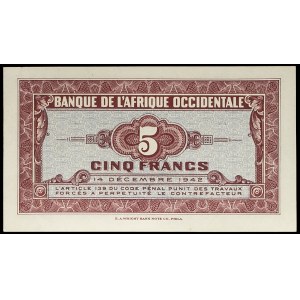 5 francs December 14, 1942.