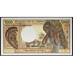 5000 francs ND (1981).