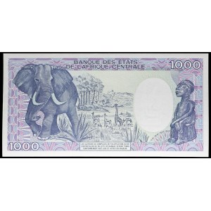 1000 francs with portrait of President André Kolingba, modified type 1-01-1986.