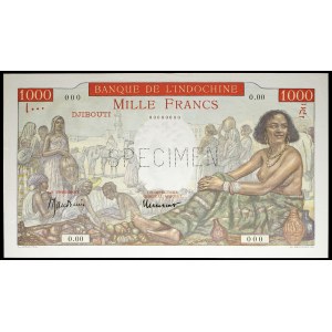 1000 francs, red (SPÉCIMEN) - Banque de l'Indochine ND (1938).