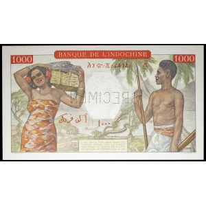 1000 francs, red (SPÉCIMEN) - Banque de l'Indochine ND (1938).