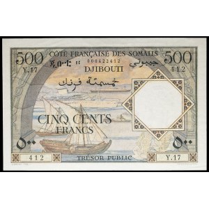 500 francs type “rade de Djibouti” - Côte Française des Somalis (Trésor Public) ND (1952).
