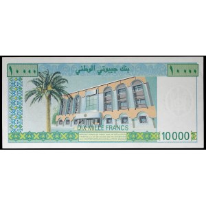 10,000 francs with portrait of President Hassan Gouled Aptidon ND (2000).