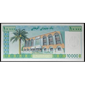 10,000 francs with portrait of President Hassan Gouled Aptidon ND (2000).