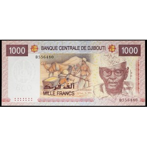 1000 francs with portrait of Ali Ahmed Oudoum 2005.