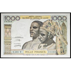 1000 francs - T (Togo) ND (1980).