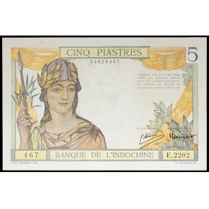 5 piastres type femme casquée modified ND (1945).