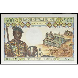 500 francs parachutist type ND (1972).
