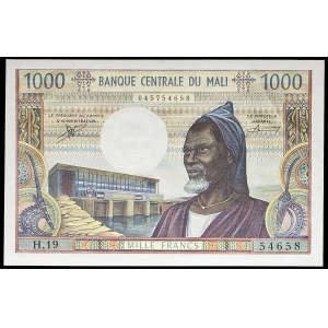 1000 francs type Sotuba hydro-electric power station ND (1972).