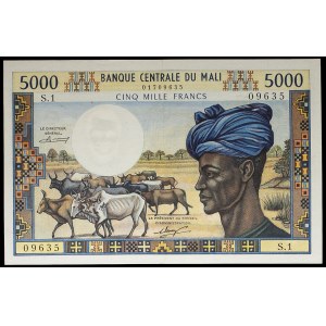 5000 francs type bouvier ND (1971).