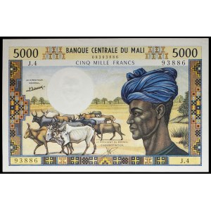 5000 francs type bouvier ND (1972-1984).