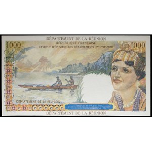 1000 Franken Typ Union Française (SPÉCIMEN) - Institut d'Émission des départements d'outre-mer ND (1964).