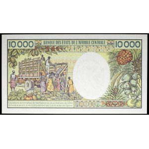 10,000 francs with small ND number (1985).