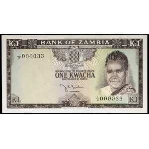 1 ND small number type kwacha (1968).