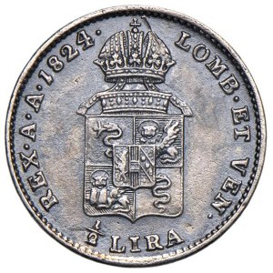 Italian coins - MILANO Francesco I (1815-1835) Mezza lira 1824 var...