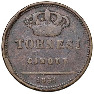 Italian coins - NAPOLI Ferdinando II (1830-1859) 5 Tornesi 1831 - ...