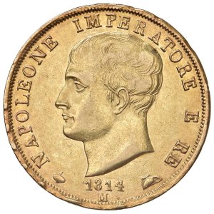 Monety napoleońskie bite we Włoszech - Napoleon I (1805-1814) Mediolan - 40 Lirów 1814 Punt...