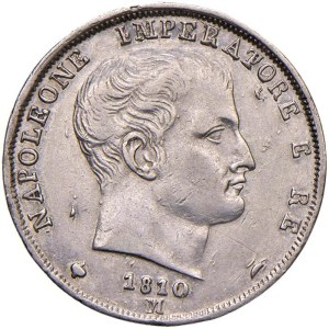 Napoleonic coins minted in Italy - Napoleone (1805-1814) Milano - Lira 1810 Puntali a...