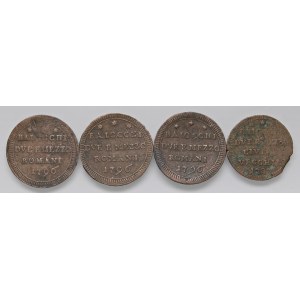 Papal coins - Pius VI (1774-1799) Lot of four sampietrini co...