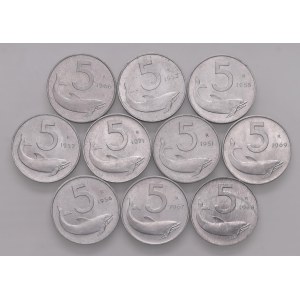 Italian Republic - REPUBBLICA ITALIANA (1946-) Lot of ten coins ...
