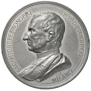 Character medals - Michele Mongeri (1860-1900) Medal 1886 Parish priest ...
