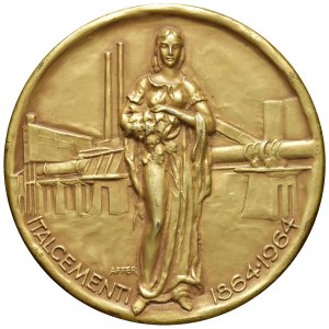 Various medals - Italcementi Coined artistic medal 1964 Centen...