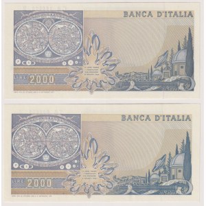 Italian Banknotes - Banca d’Italia - 2000 Lire Galileo Lotto di 2 banc...